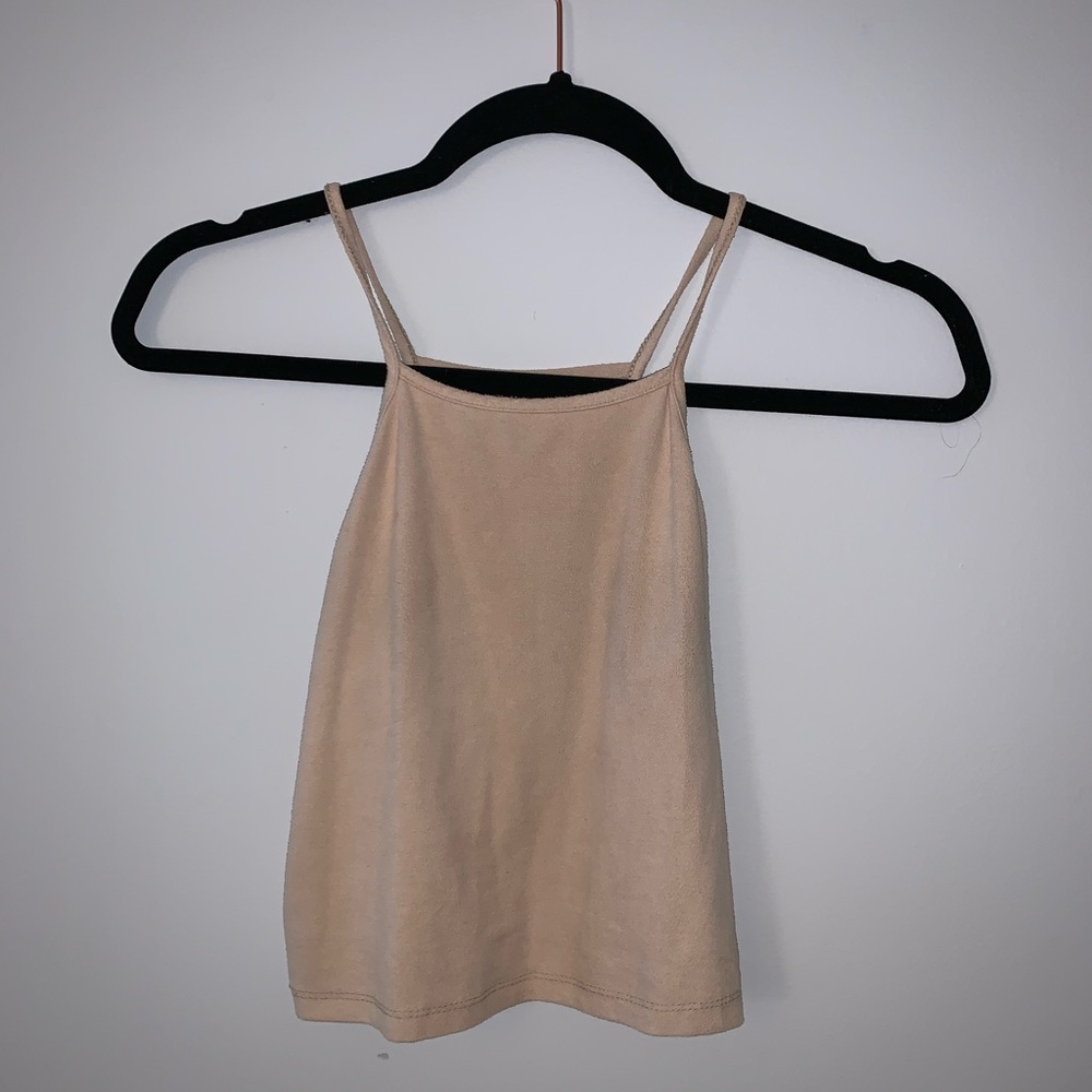 🤍 Tan suede crop top
